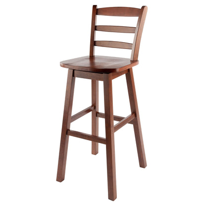 Scalera Ladder Back Swivel Seat Bar Stool; Walnut image 1