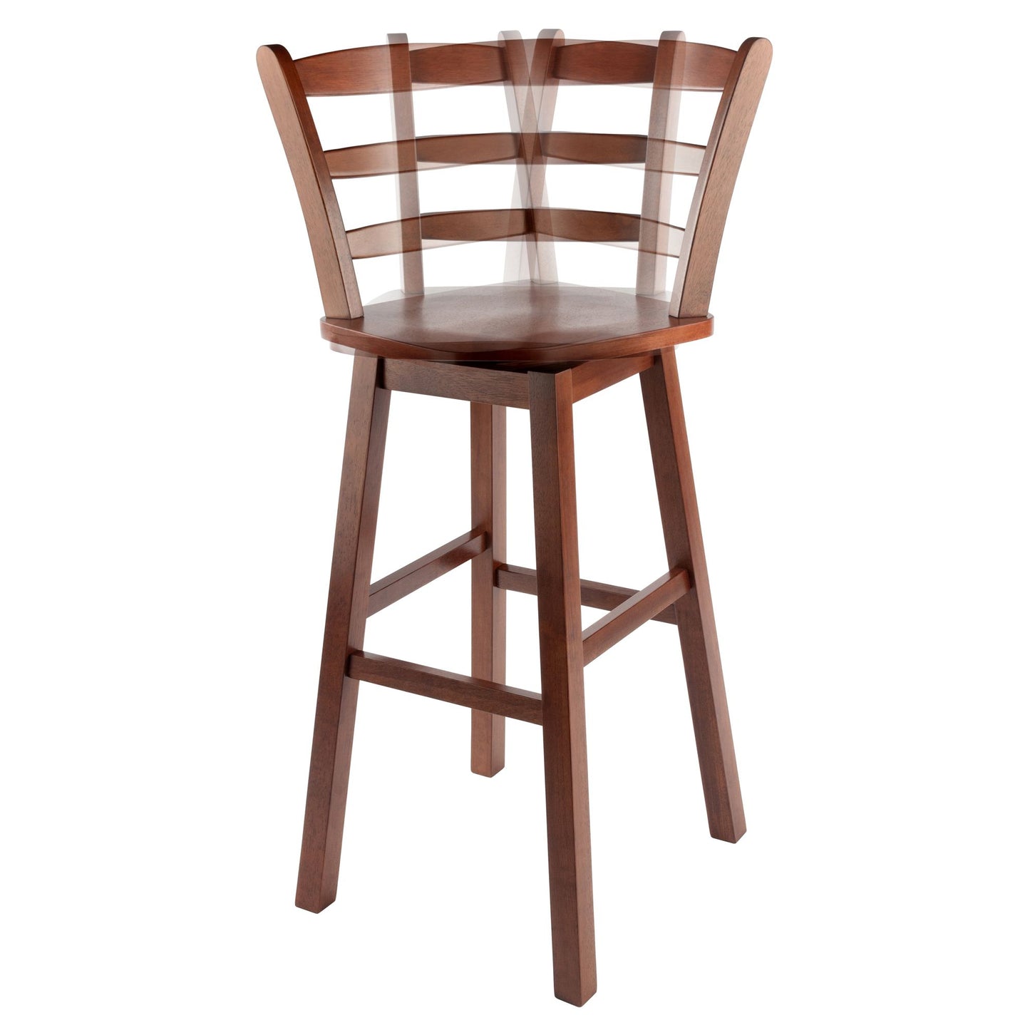 Scalera Ladder Back Swivel Seat Bar Stool; Walnut image 11