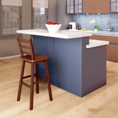 Scalera Ladder Back Swivel Seat Bar Stool; Walnut image 3