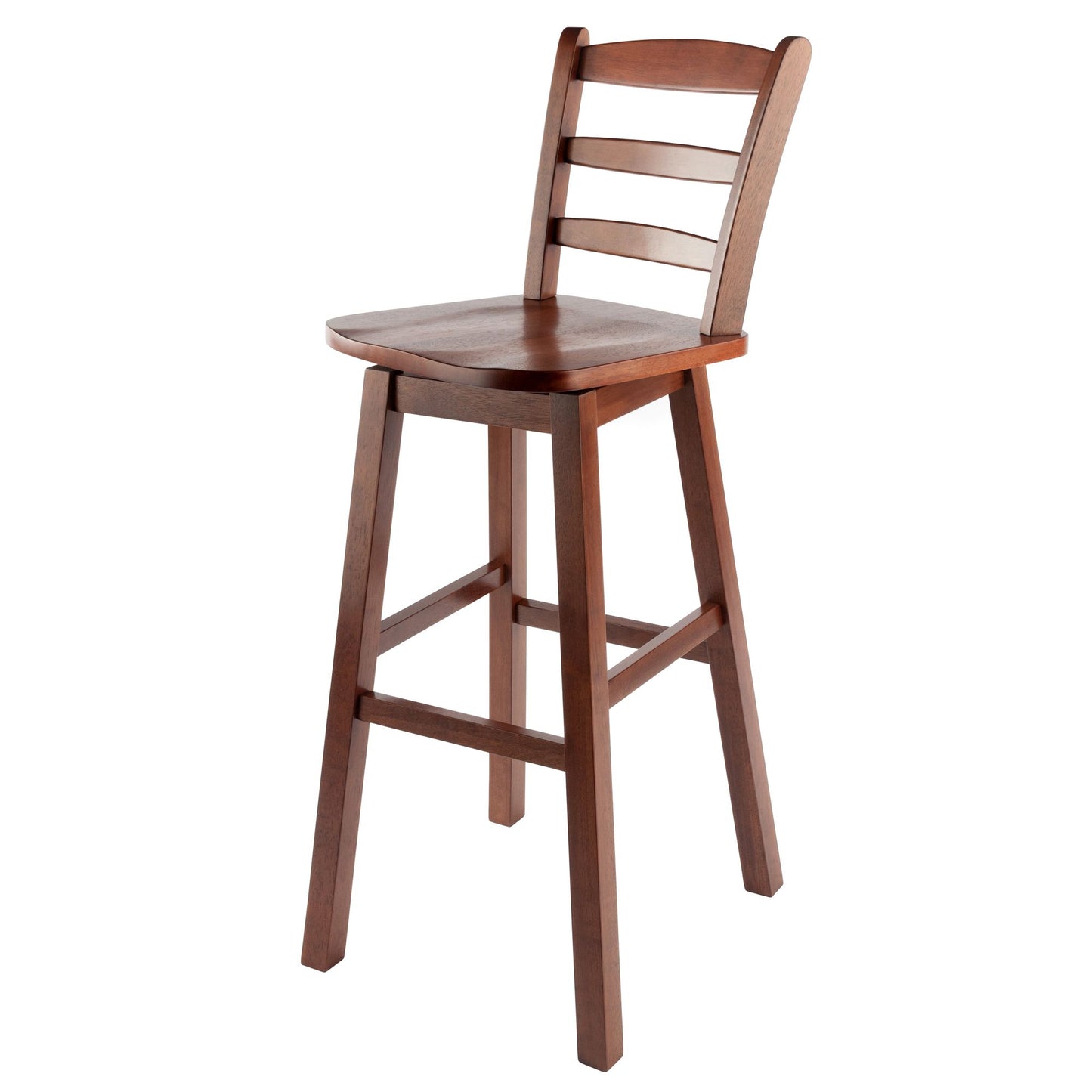 Scalera Ladder Back Swivel Seat Bar Stool; Walnut image 12