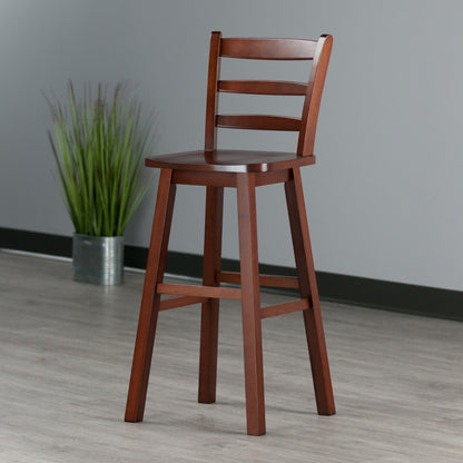 Scalera Ladder Back Swivel Seat Bar Stool; Walnut image 2