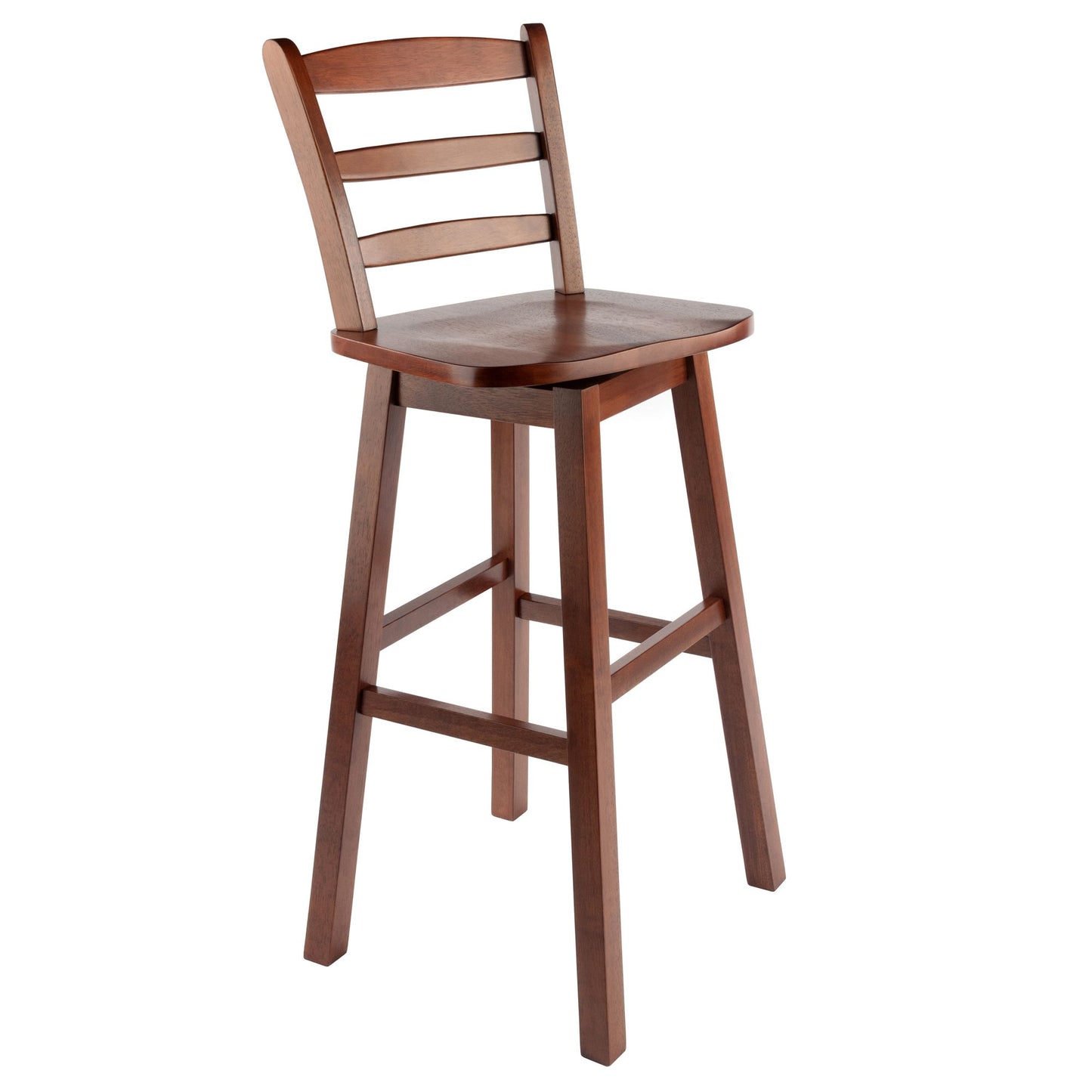 Scalera Ladder Back Swivel Seat Bar Stool; Walnut image 4