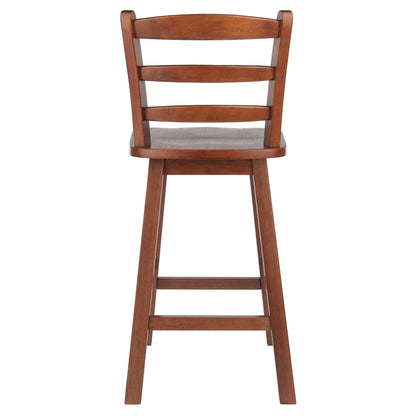 Scalera Ladder Back Swivel Seat Counter Stool; Walnut image 4