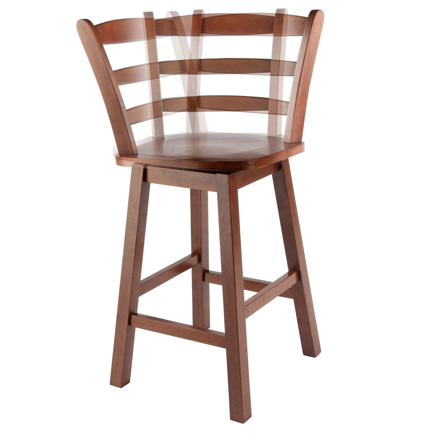 Scalera Ladder Back Swivel Seat Counter Stool; Walnut image 12