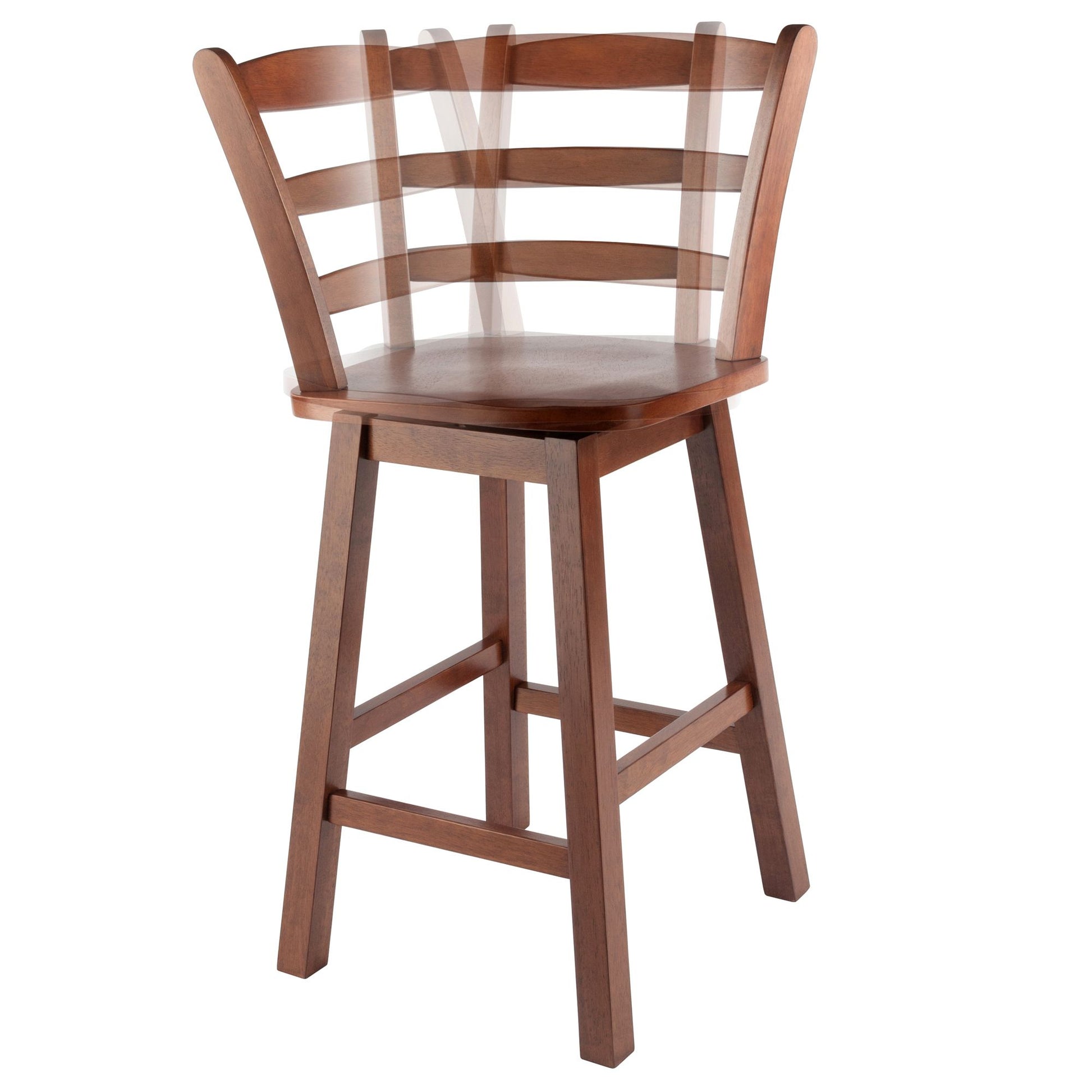 Scalera Ladder Back Swivel Seat Counter Stool; Walnut image 12