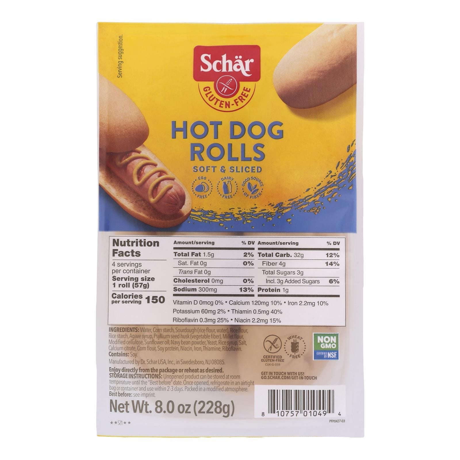 Schar - Rolls Hot Dog Gluten Free - Case Of 4-8 Oz image 1