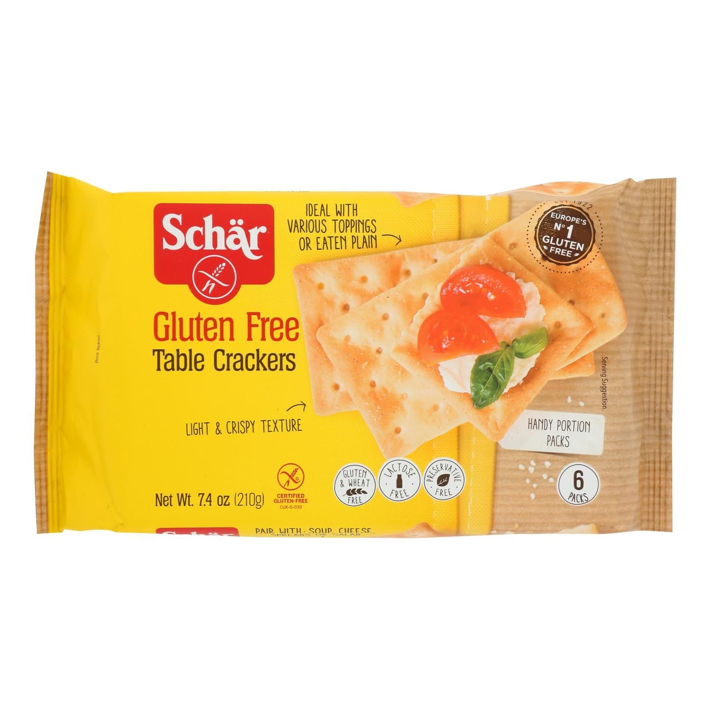 Schär Gluten Free Table Crackers - Case Of 5 - 7.4 Oz image 1