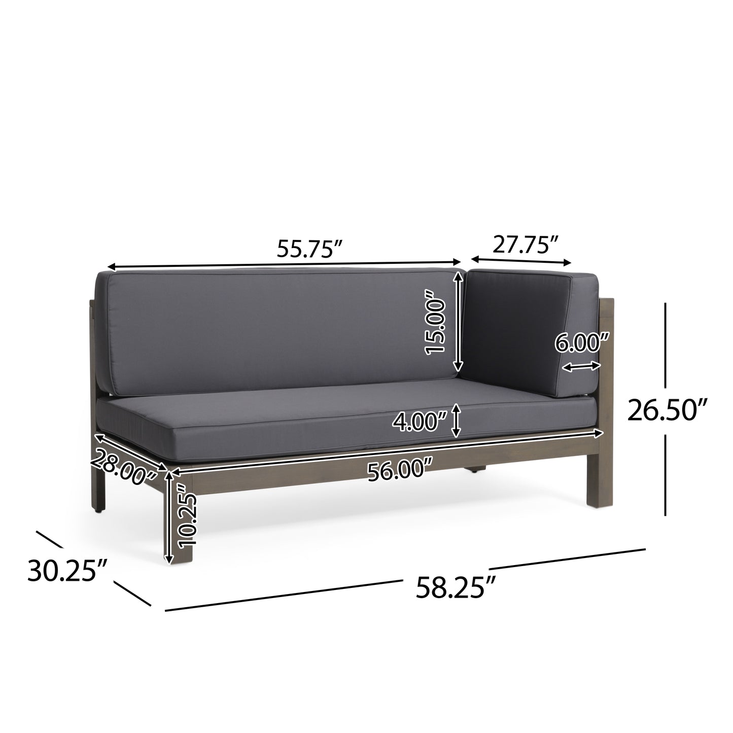 BRAVA X-BACK CORNER BENCH-R WITH COFFEE TABLE image 5