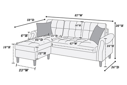 SECTIONAL SOFA in Black Faux Leather image 5