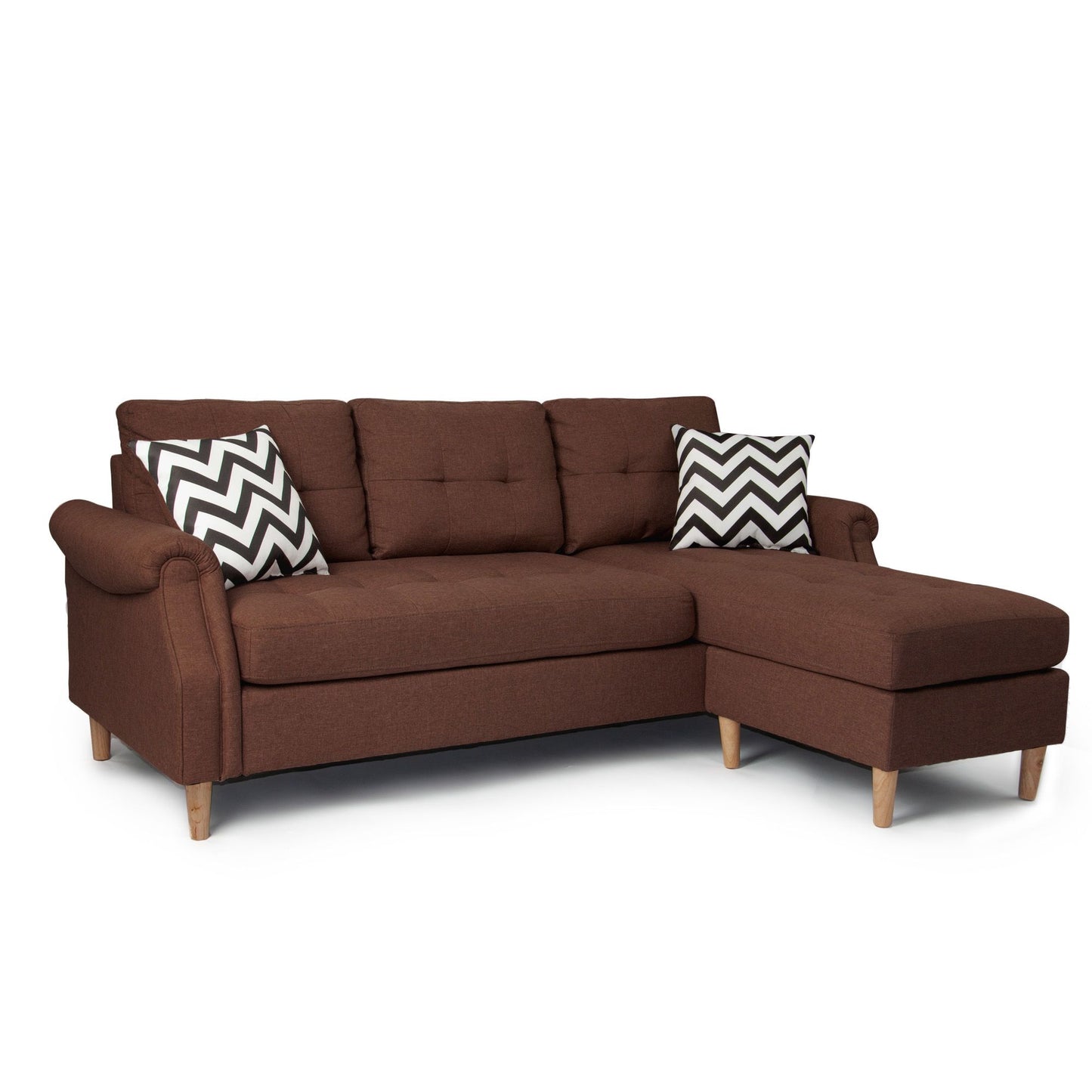 SECTIONAL SOFA in Black Faux Leather image 4