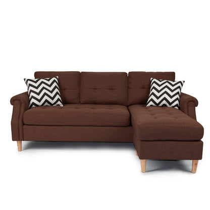 SECTIONAL SOFA in Black Faux Leather image 3