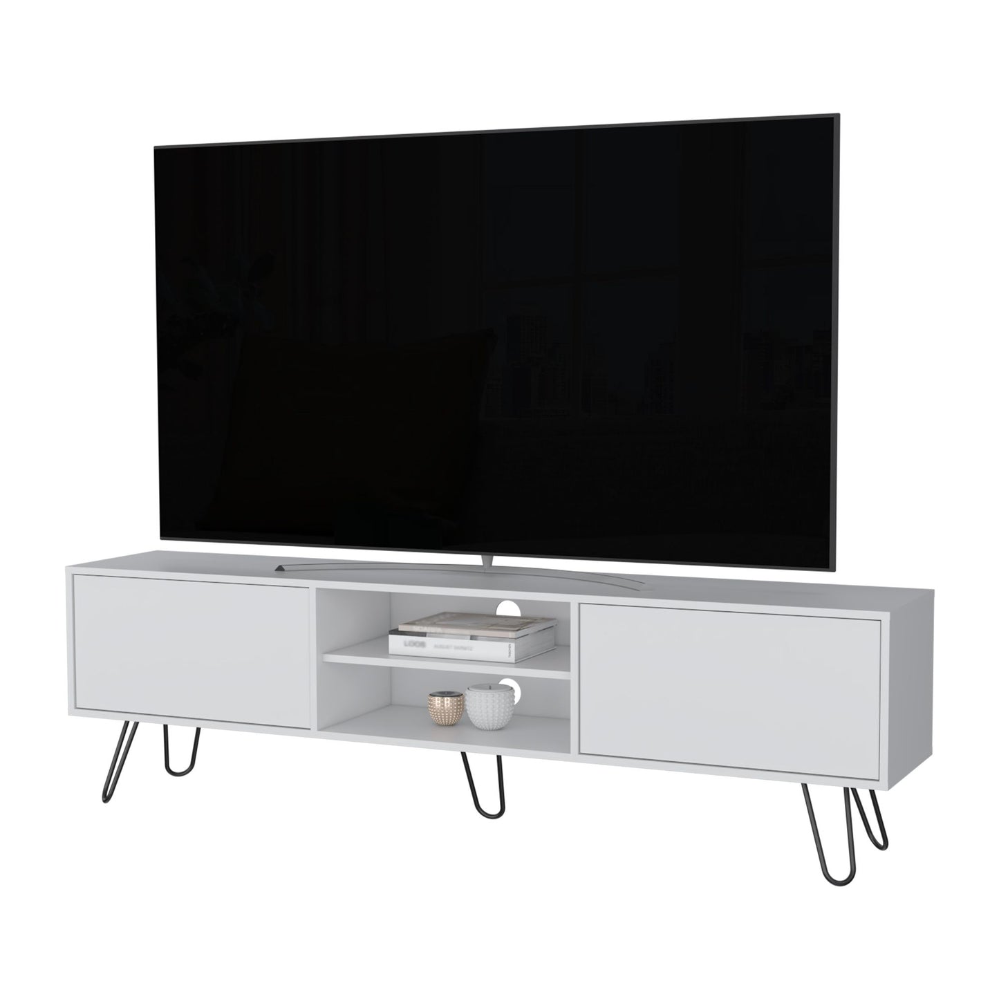 Selby TV Rack, Hairpin Leg Design with Spacious Storage image 6