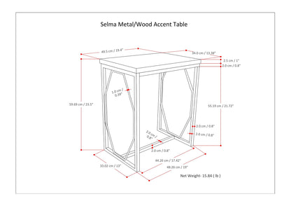 Selma - Metal and Wood Accent Table - Cognac image 7
