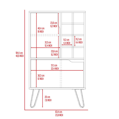 Serbia Kitchen Island, One Cabinet, Four Open Shelves image 2
