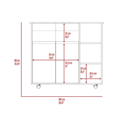 Serbia Kitchen Island, One Cabinet, Four Open Shelves image 7