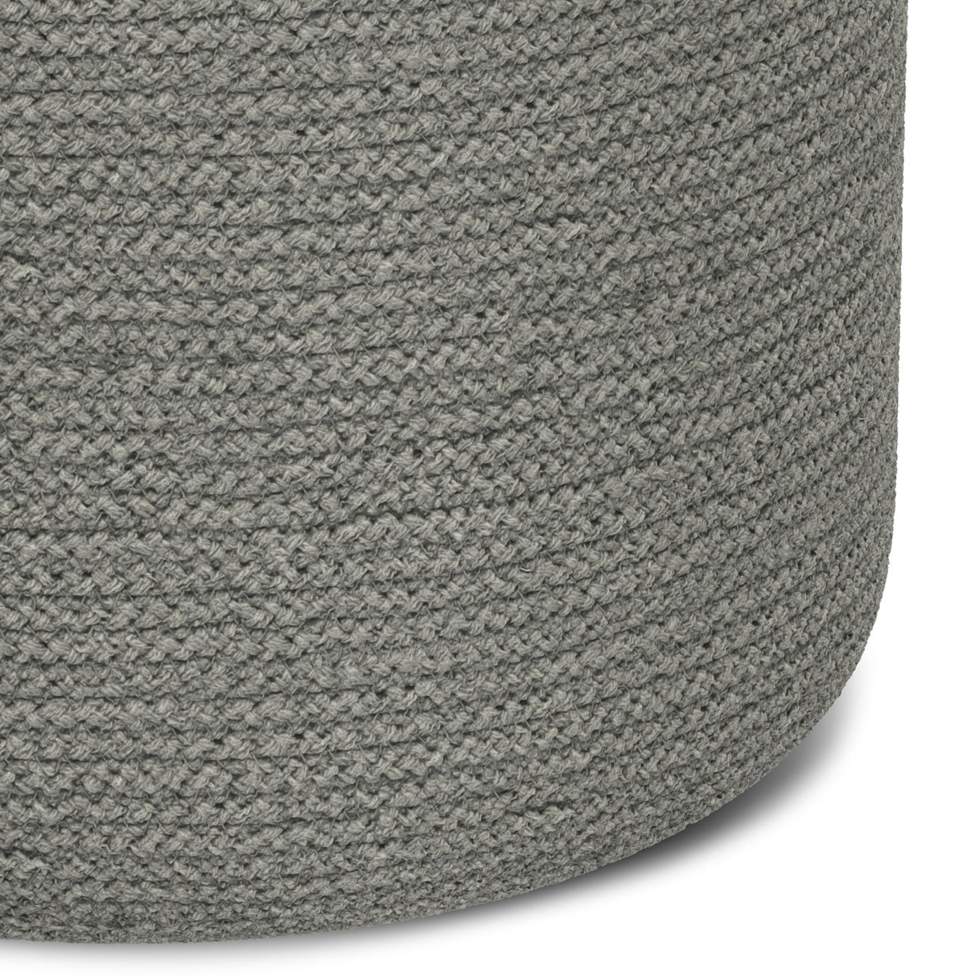 Serena - Round Braided Pouf - Dove Grey image 4