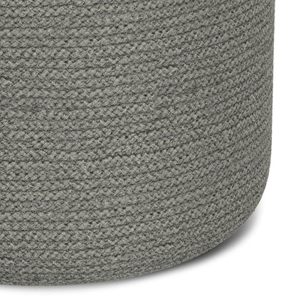 Serena - Round Braided Pouf - Dove Grey image 4
