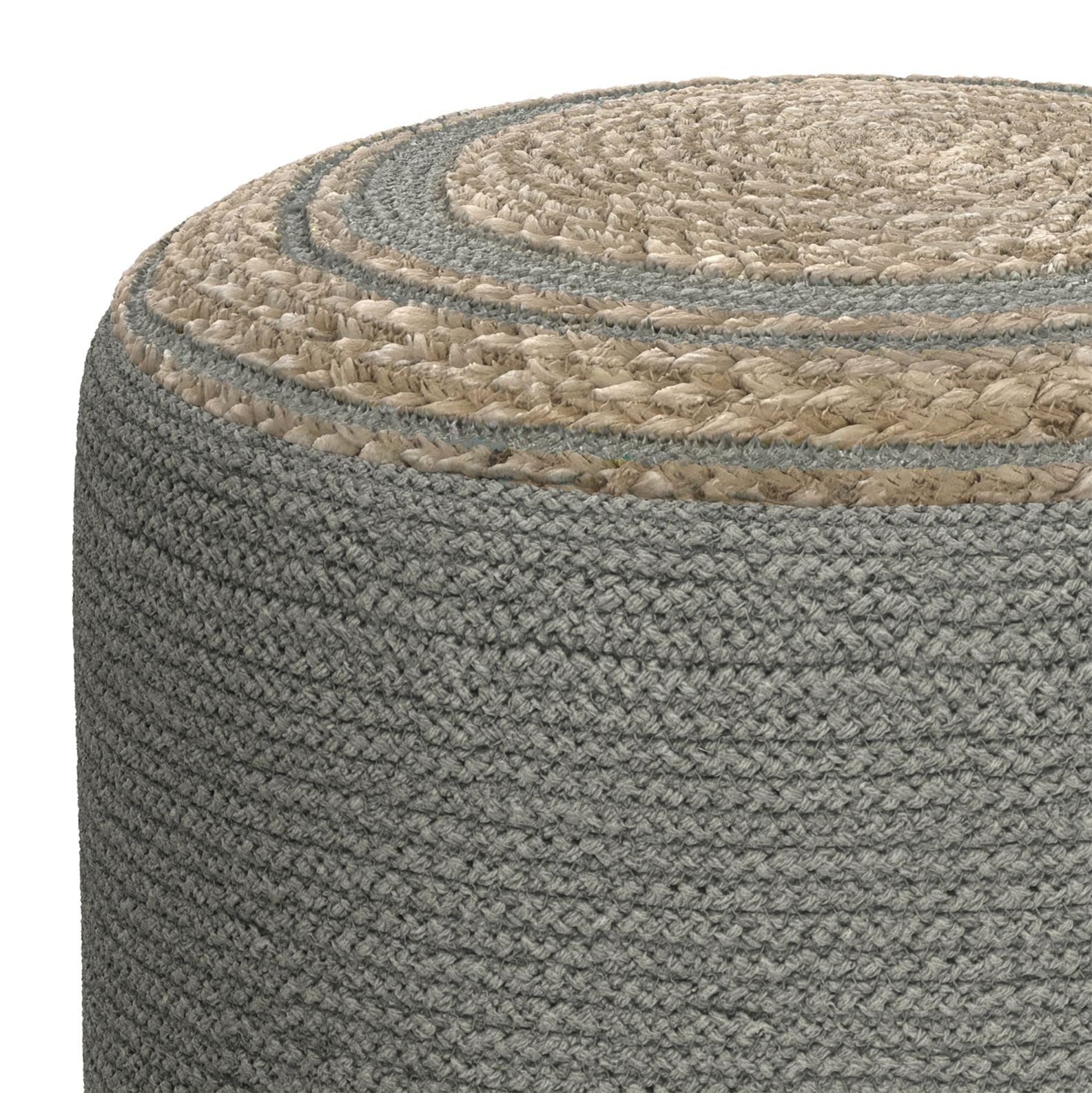 Serena - Round Braided Pouf - Dove Grey image 5