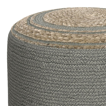 Serena - Round Braided Pouf - Dove Grey image 5