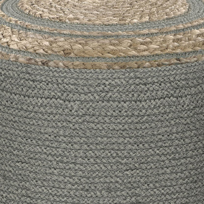 Serena - Round Braided Pouf - Dove Grey image 3