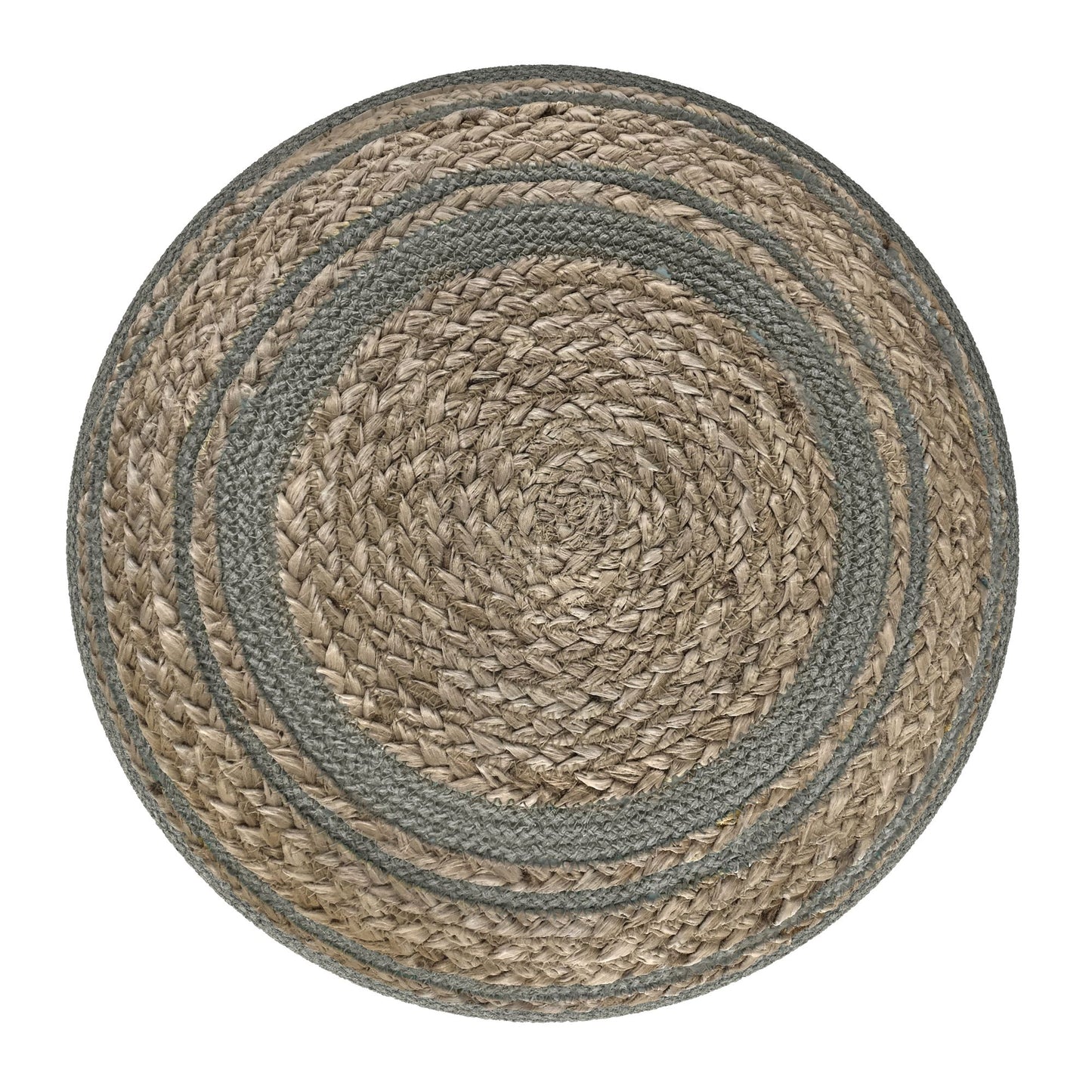Serena - Round Braided Pouf - Dove Grey image 2