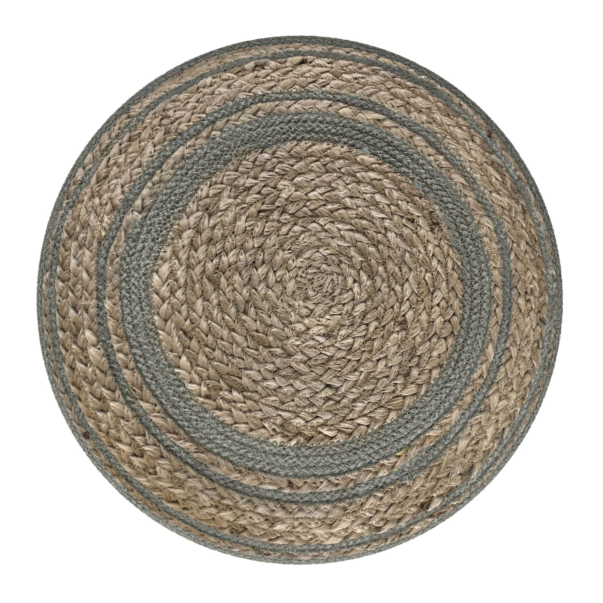 Serena - Round Braided Pouf - Dove Grey image 2