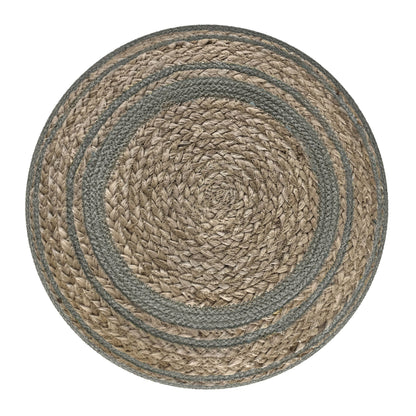 Serena - Round Braided Pouf - Dove Grey image 2