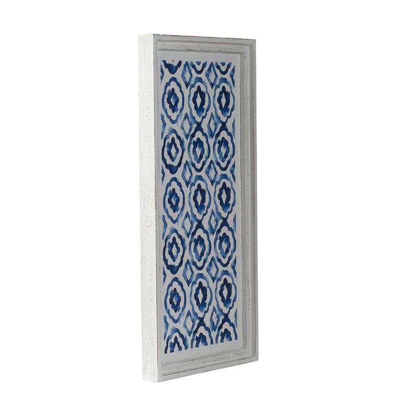 Set of 2 Blue and White Hanging Sculptures, Modern Wall Art Decor, 12.5" x 24.5" image 3
