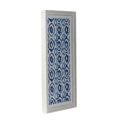 Set of 2 Blue and White Hanging Sculptures, Modern Wall Art Decor, 12.5" x 24.5" image 3