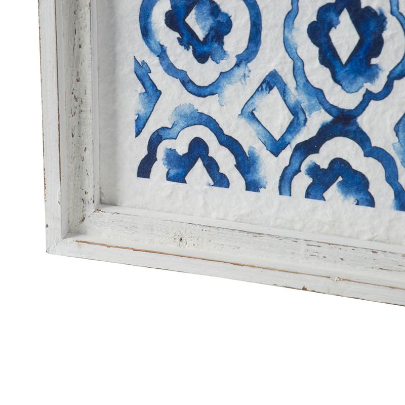 Set of 2 Blue and White Hanging Sculptures, Modern Wall Art Decor, 12.5" x 24.5" image 4