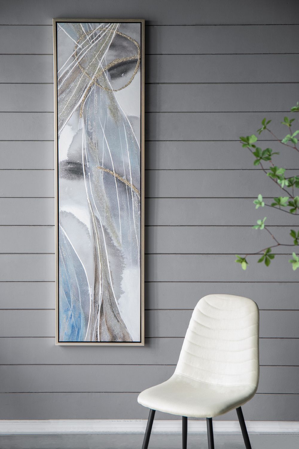 Set of 2 Elongated Modern Abstract Oil Paintings, Wall Art for Living Room Dining Room Bedroom Office Entryway, 20" x 71 image 7