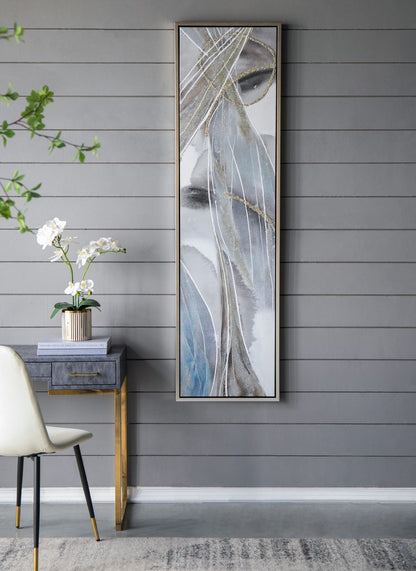 Set of 2 Elongated Modern Abstract Oil Paintings, Wall Art for Living Room Dining Room Bedroom Office Entryway, 20" x 71 image 3