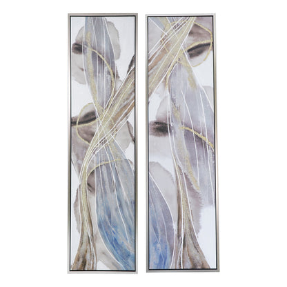 Set of 2 Elongated Modern Abstract Oil Paintings, Wall Art for Living Room Dining Room Bedroom Office Entryway, 20" x 71 image 5