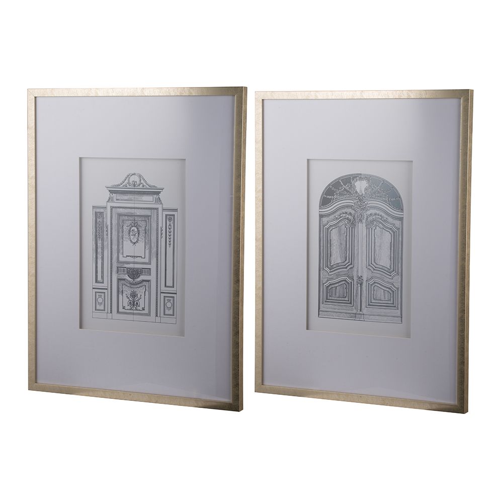 Set of 2 Fake Pencil Architectual Wall Art, Wall Decor Accent, 24" x 32" image 2