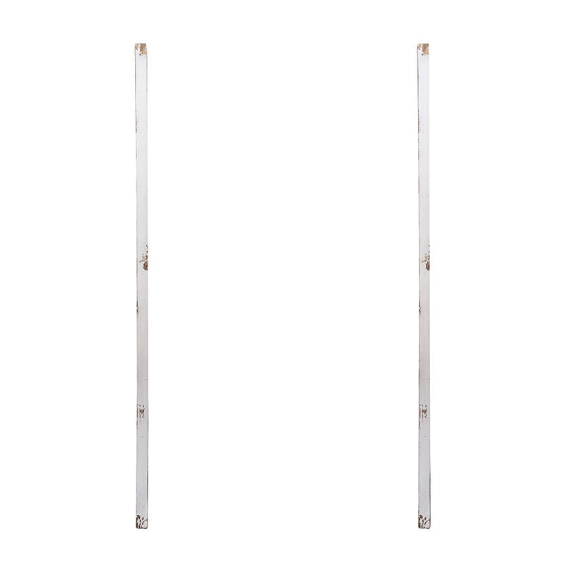 Set of 2 Large Wooden Wall Art Panels with Distressed White Finish and Round Mirror Accents,17" x 48" image 13
