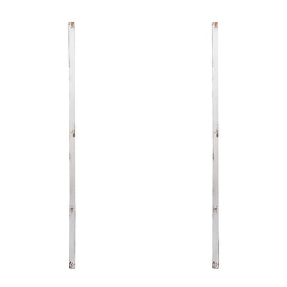Set of 2 Large Wooden Wall Art Panels with Distressed White Finish and Round Mirror Accents,17" x 48" image 13