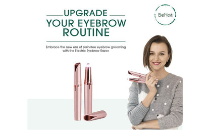 Set of 2. Rechargeable Facial & Eyebrow Hair Remover Set for Women, Painless Electric Trimmer with LED Light image 7