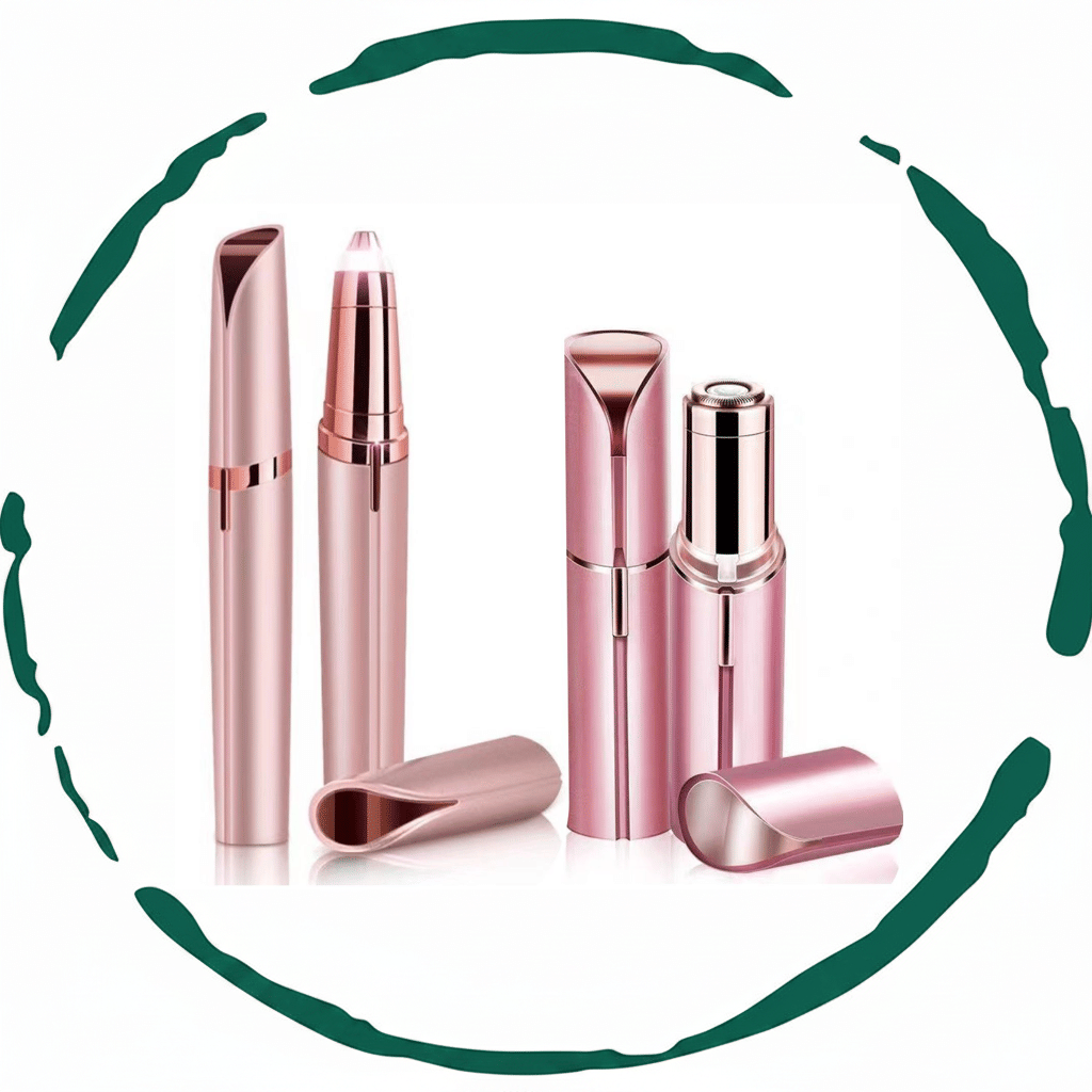 Set of 2. Rechargeable Facial & Eyebrow Hair Remover Set for Women, Painless Electric Trimmer with LED Light image 1