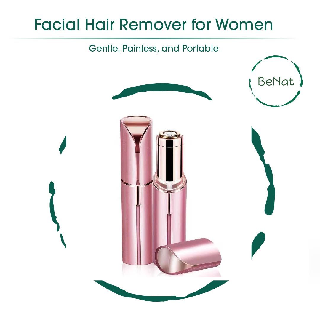 Set of 2. Rechargeable Facial & Eyebrow Hair Remover Set for Women, Painless Electric Trimmer with LED Light image 2