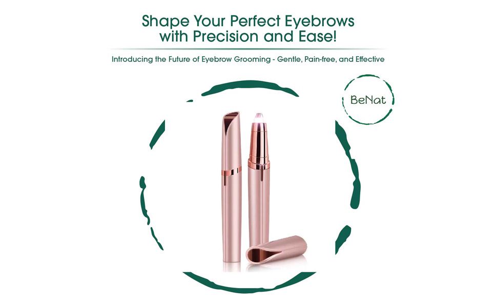 Set of 2. Rechargeable Facial & Eyebrow Hair Remover Set for Women, Painless Electric Trimmer with LED Light image 9