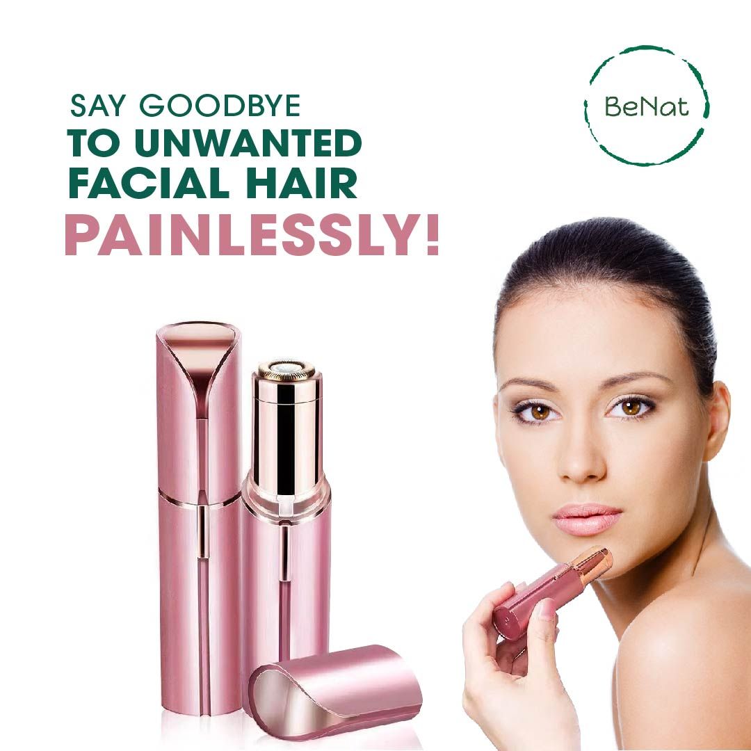 Set of 2. Rechargeable Facial & Eyebrow Hair Remover Set for Women, Painless Electric Trimmer with LED Light image 5