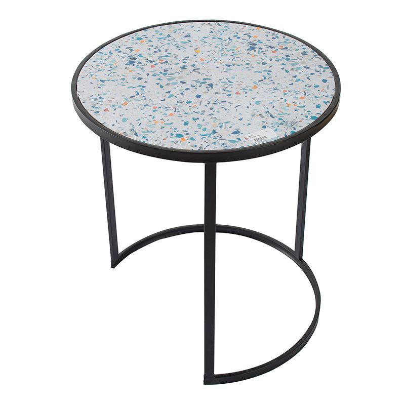 Set of 2 Round End Table, Stacking Side Tables with Sturdy Metal Frame for Small Space,Living Room, Office image 3