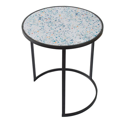 Set of 2 Round End Table, Stacking Side Tables with Sturdy Metal Frame for Small Space,Living Room, Office image 3