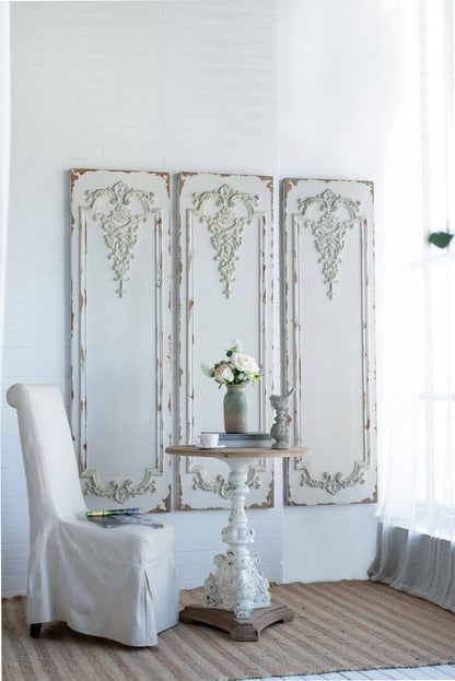 Set of 3 Large White Wall Art Panel, Rectangle Wall Sculpture, Wall Décor for Living Room Dining Room Office Bedroom, 21 image 1