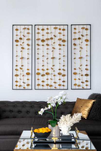 Set of 3 Metal Decorative Wall Art with Black Frame, Wall Decor for Living Room Bedrrom Entryway Office image 1