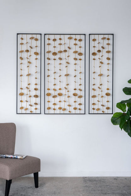 Set of 3 Metal Decorative Wall Art with Black Frame, Wall Decor for Living Room Bedrrom Entryway Office image 6
