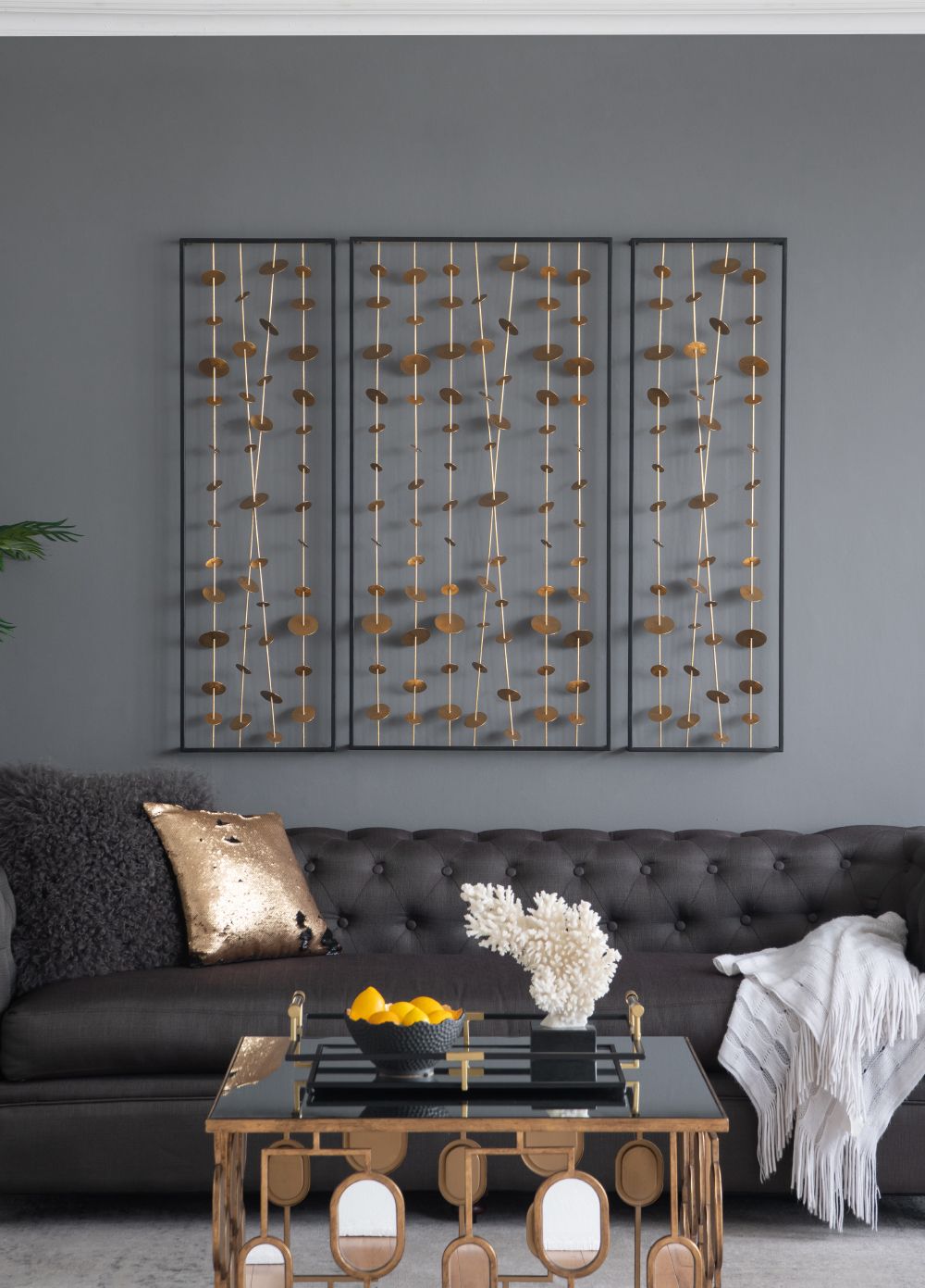 Set of 3 Metal Decorative Wall Art with Black Frame, Wall Decor for Living Room Bedrrom Entryway Office image 5