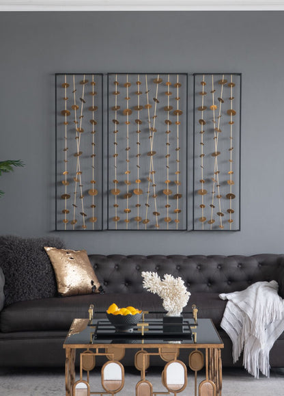 Set of 3 Metal Decorative Wall Art with Black Frame, Wall Decor for Living Room Bedrrom Entryway Office image 5