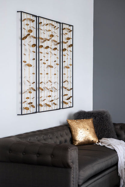 Set of 3 Metal Decorative Wall Art with Black Frame, Wall Decor for Living Room Bedrrom Entryway Office image 11