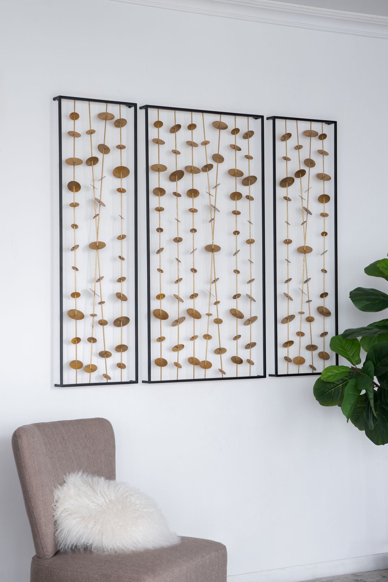 Set of 3 Metal Decorative Wall Art with Black Frame, Wall Decor for Living Room Bedrrom Entryway Office image 10